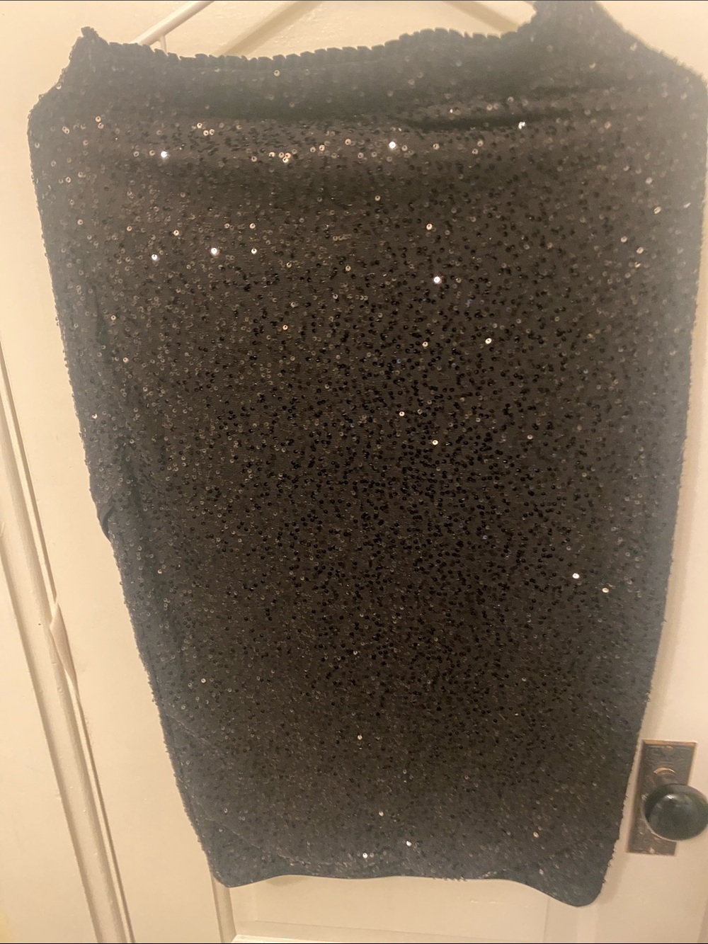 Black Sequin Pencil Skirt - Women
